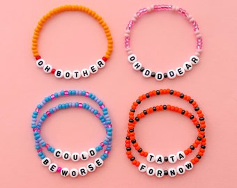Winnie the Pooh Bracelets, Pooh Piglet Eeyore and Tigger Beaded Bracelets