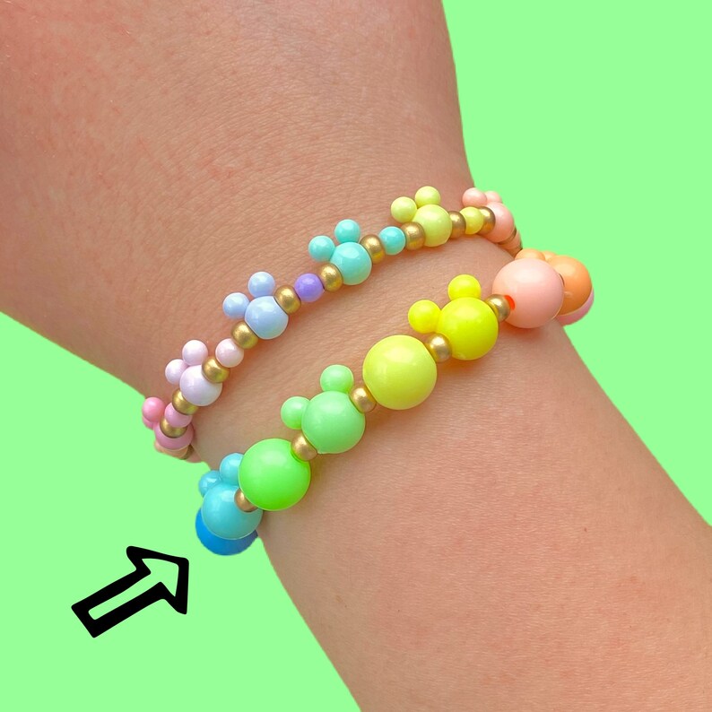 Layering Jewelry Large Pastel Mouse Bracelet Beaded Bracelets Stacking Stretch Bracelets