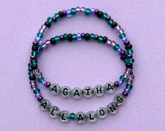 Agatha All Along Bracelet Set, WandaVision Bracelets, Stacking Stretch Bracelets