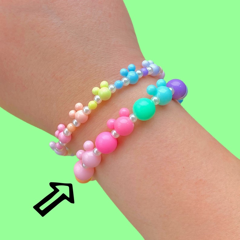 Layering Jewelry Large Pastel Mouse Bracelet Beaded Bracelets Stacking Stretch Bracelets
