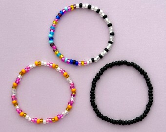 Wednesday Stacker Bracelets, Wednesday and Enid Bracelets, Halloween Jewelry