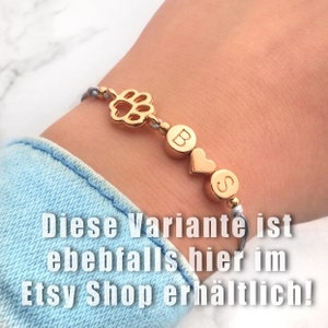 Armband mit Pfote Small Paw und wahlweiseBuchstaben schlichtes Armband, perfekt für Haustierbesitzer,Geschenk, personalisierbar,Hundepfot Bild 4