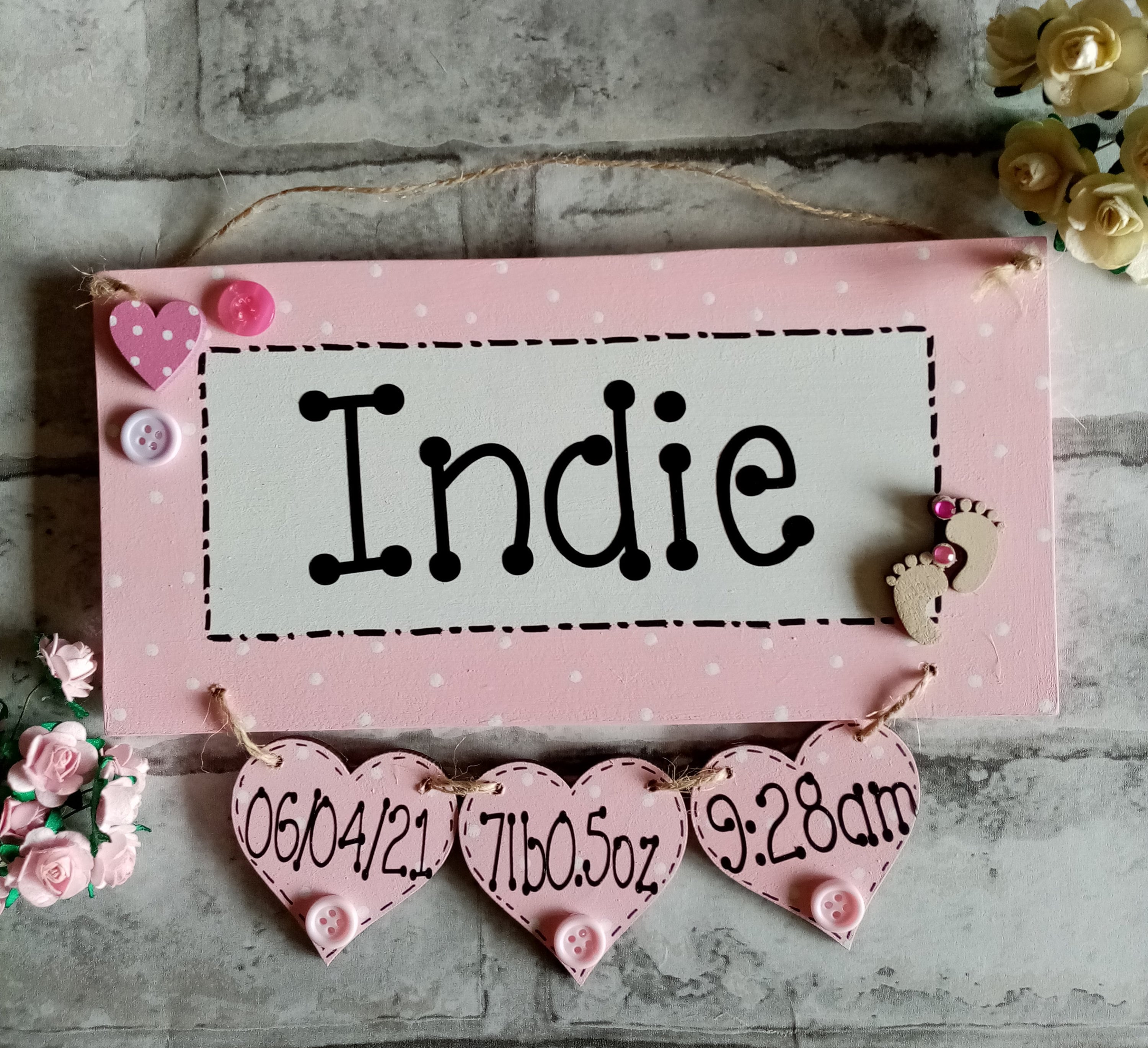 Personalised baby gift nursery decor newborn gift keepsake Etsy