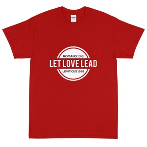 LET LOVE LEAD Schrift-T-shirt heren (100% katoen)