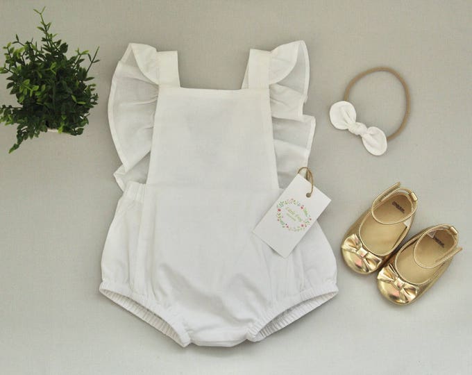 0m4t White Romper, White Baby Romper, Photography Prop, Newborn Photo — free download