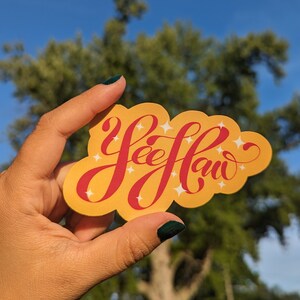 adesivo de vinil YeeHaw | Etiqueta ocidental do rodeio da vaqueira de <br> Entrega Rápida? Garrafa de água adesivo | Autocolante para portátil