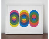 The Magic Number, screen print, colourful modern print, geometric design, , mid century modern style, limited edition silkscreen print