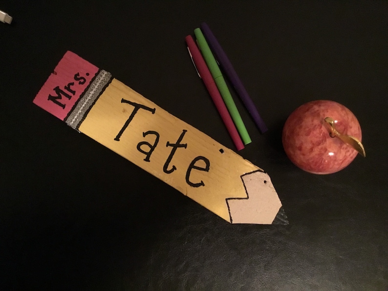 3D Wooden Pencil Teacher Sign Etsy