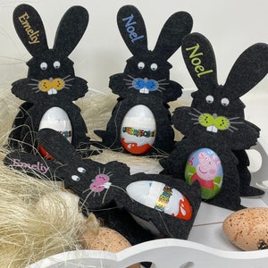 Easter bunny with name made of felt Ü-egg holder egg holder Easter gift personalized Easter egg small gift Easter