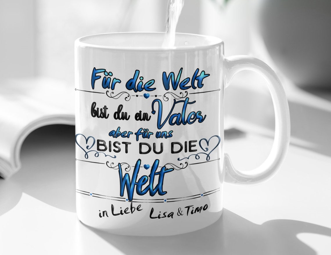 Tasse zum Vatertag - Glück ist einen Papa wie dich zu haben - mit Wunschtext