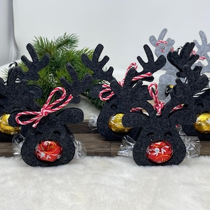Weihnachts Filz Sternkugel Girlande mit Rentier Ornament, Wollfilz Hängedekoration für Baum, Kaminsims oder Wand, 180 cm Schnur in Rot für festliche, saisonale Ferienhausdekoration (B Weihnachts Filz Sternkugel Girlande mit Rentier Ornament, Wollfilz Hängedekoration für Baum, Kaminsims oder Wand, 180 cm Schnur in Rot für festliche, saisonale Ferienhausdekoration (B
