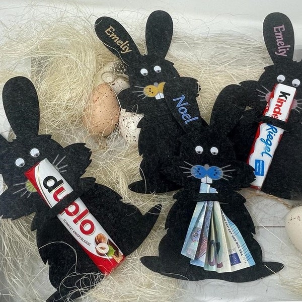 Felt Easter bunny with name money gift gift idea Easter table decoration chocolate packaging gift packaging