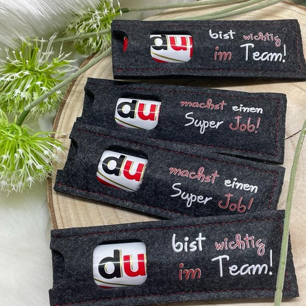 Schokoriegel Hülle Filz Geschenke | Wichtig im Team| Mitarbeitergeschenk Super Job | dankeschön Mitarbeiter geschenk