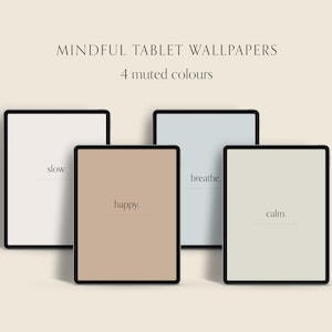 Minimal Mindful Tablet Wallpaper Backgrounds Neutral Earthy Colours Instant Download Beige Aesthetic image 1
