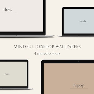 Minimal Mindful Desktop Hintergrund Hintergrund | Neutrale Erdfarben | Sofort Download | Beige Ästhetik
