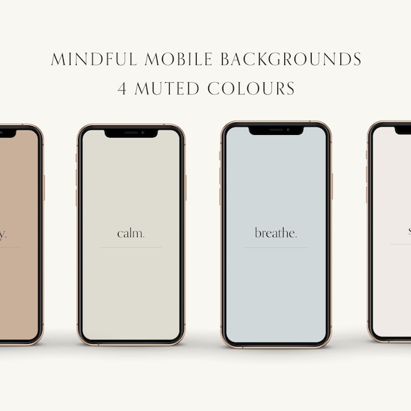 Minimal Mindful Mobile Phone Wallpaper Backgrounds | Neutral Earthy Colours | Instant Download | Beige Aesthetic