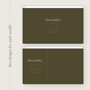 2023 Monthly Desktop Calendar Wallpaper Minimal Neutral Calendar and Organiser Instant Download image 3