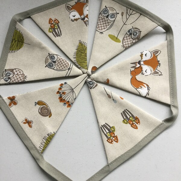 country bunting,foxy bunting,bunting with country animals.owl bunting,nursery bunting,childrens bunting,nurserydecor ,country home bunting,