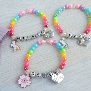 Kids personalsed bracelets. Sibling gift. Big sister present. Personalised bracelet. Childs gift. Small present. Name. Little girl gift