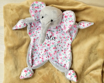 Personalised Elephant comforter. Elephant . Baby shower gift. Baby present. Newborn gift. Newborn comforter.