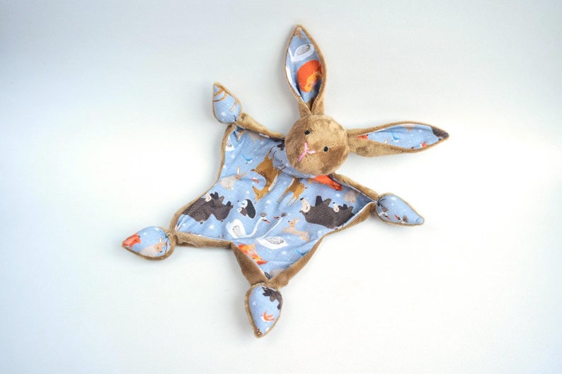 Baby personalised bunny comforter. Baby soft toy. Baby boy Etsy
