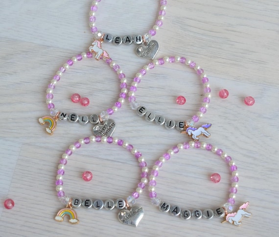 Personalised Bracelet Initial Bow Bracelet Champagne Pearl - Etsy | Bow  bracelet, Personalized bracelets, Kids bracelets