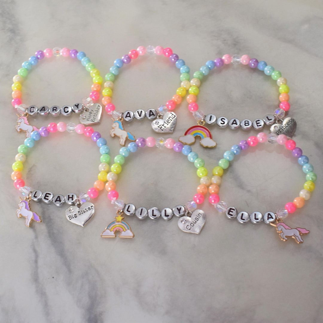 Kids Personalised Bracelets. Sibling Gift. Big Sister Present ...