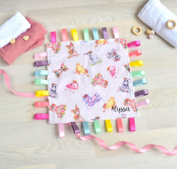 Taggy Blanket. Baby Gift. Ribbon Square Baby Toy. Cuddle Square. Baby Sensory Toy. Ribbon Square. Taggy Blanket. Tag Toy. Newborn Etsy Canada