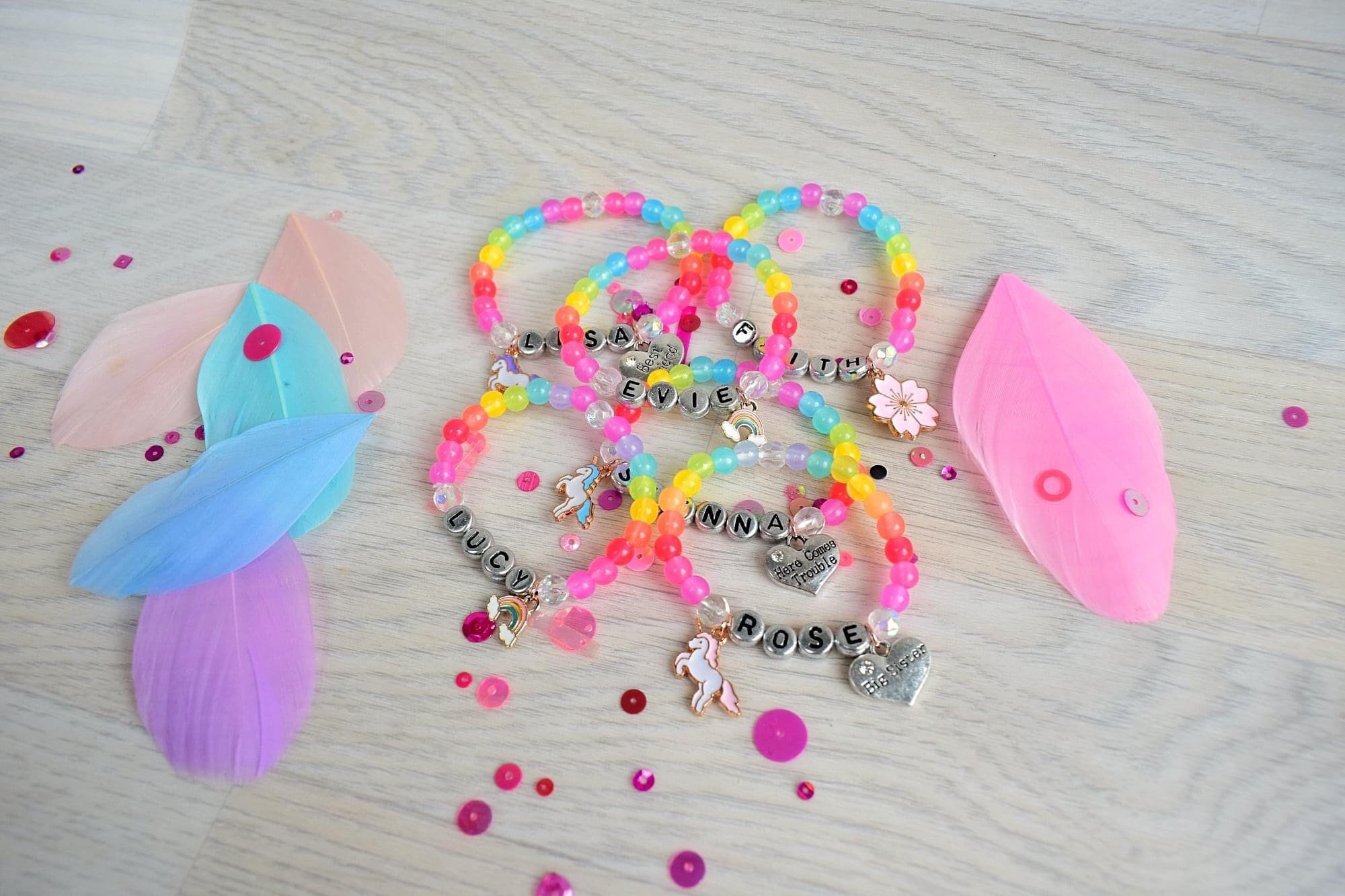 Kids personalised bracelets, Sibling gift, Big sister present, Person…