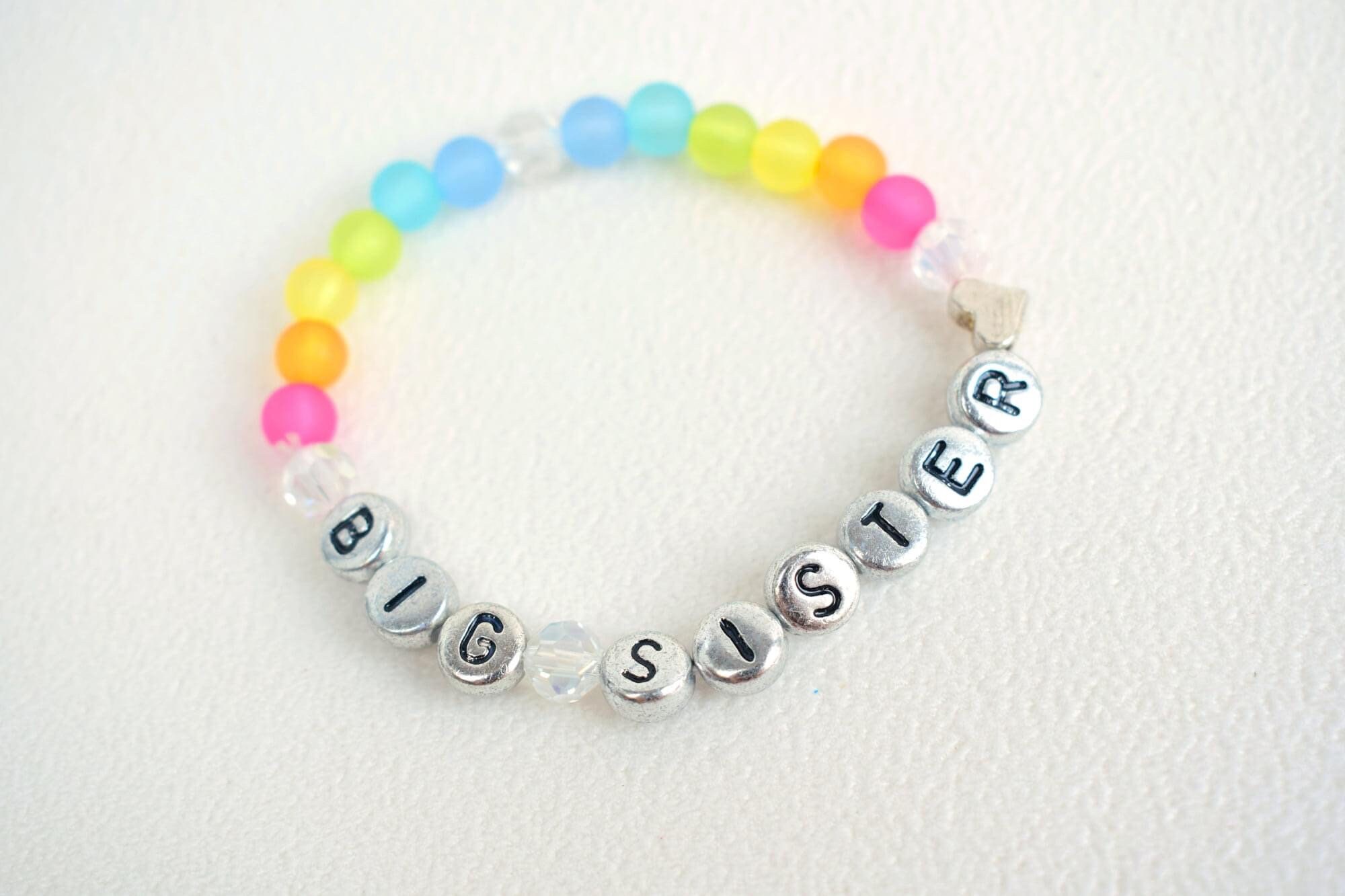 Kids personalsed bracelets. Sibling gift. Big sister present. Persona…