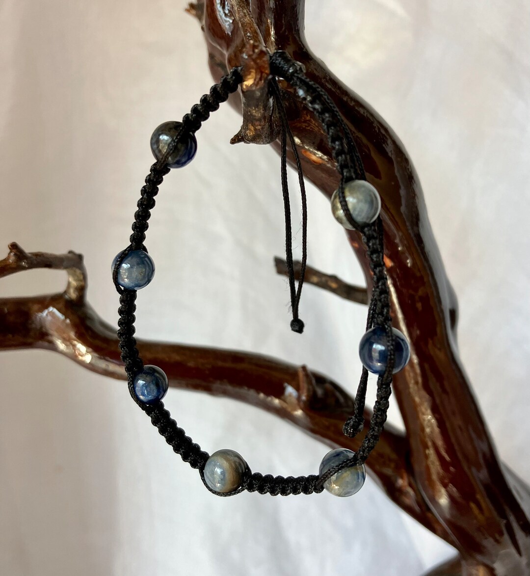 Kyanite Macrame Slipknot Bracelet Etsy