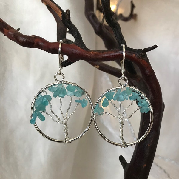 Apatite Tree of Life Earrings