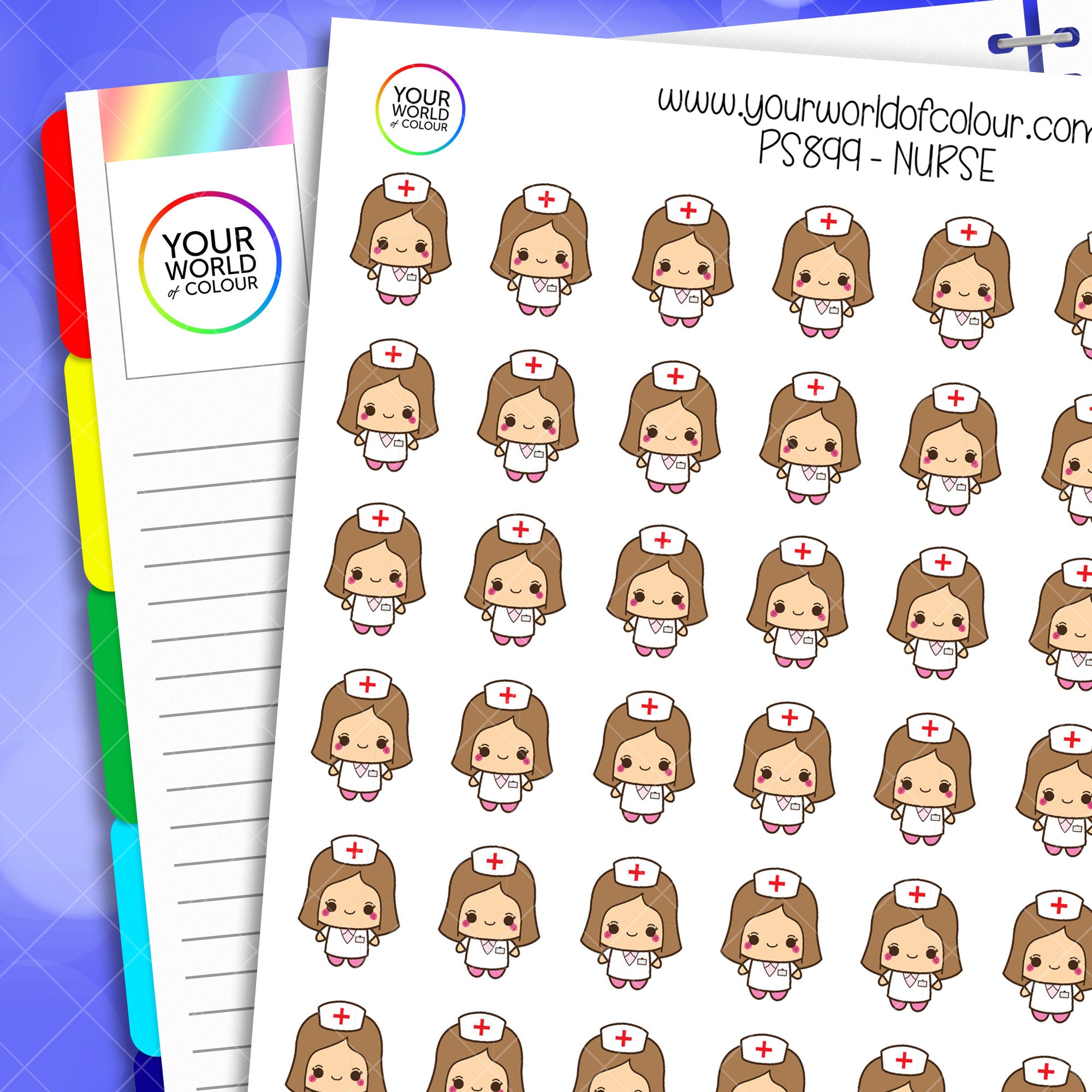 Kawaii Nurse Planner Stickers for use with Vertical Etsy