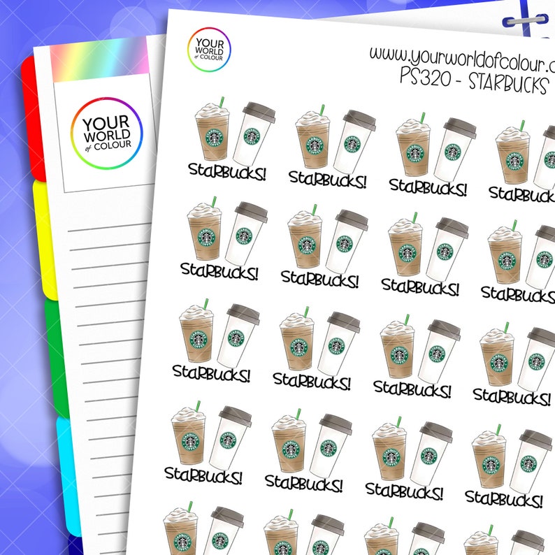 Starbucks Coffee Planner Stickers Vertical Happy Planner Etsy