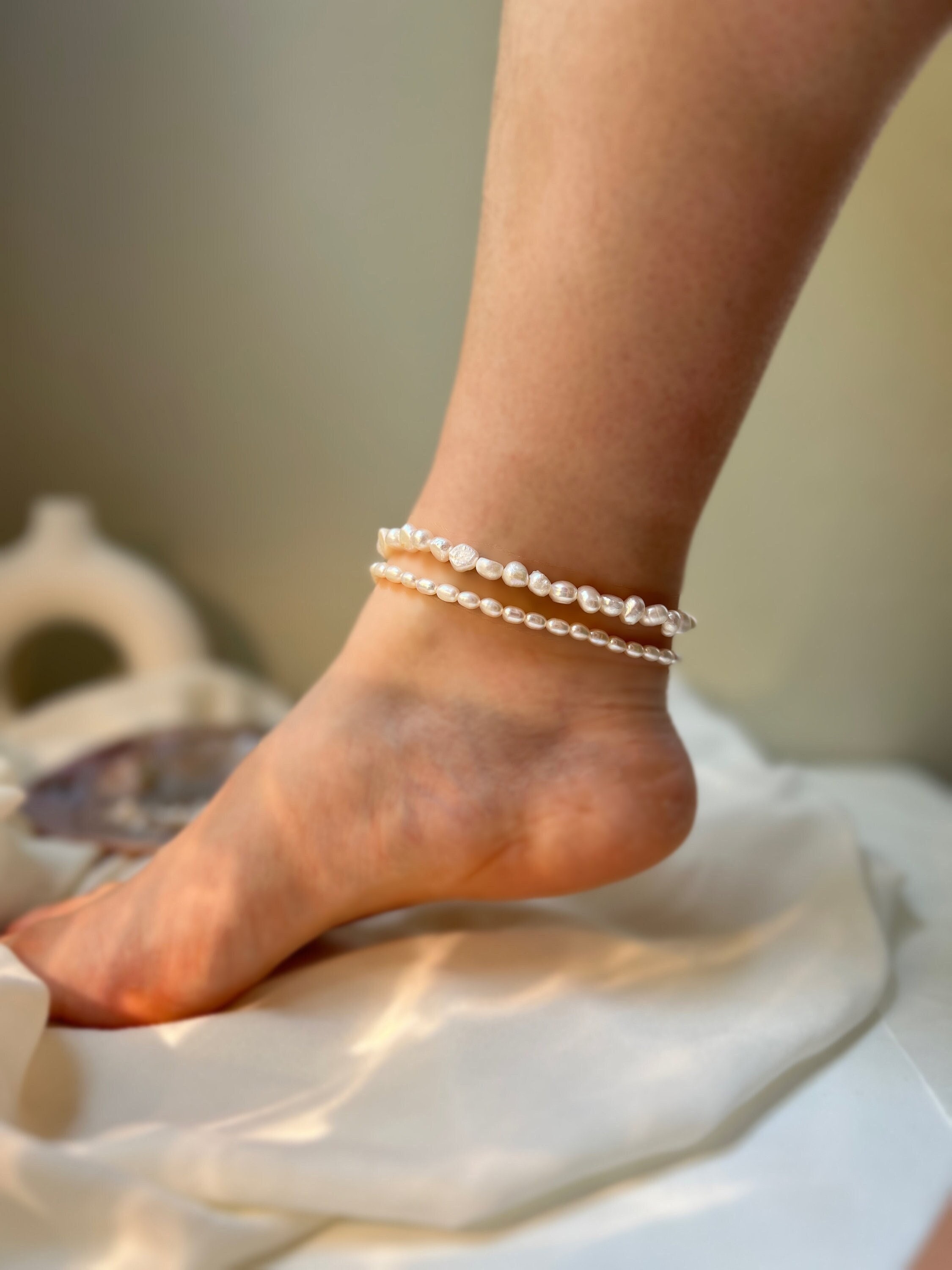 Elegant Bracelet Featuring White SemiRound Pearls  Silver Flat Baroque   Pure Pearls