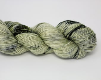 Hand Dyed Yarn - Superwash - Silver Stellina Sock Yarn - 84/16 Merino/Stellina - Variegated- 'Peaceful Haze'