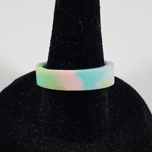 Pastel multicolored mix resin ring / unisex ring / resin jewelry / one a kind unique ring / kawaii ring / UV resin ring