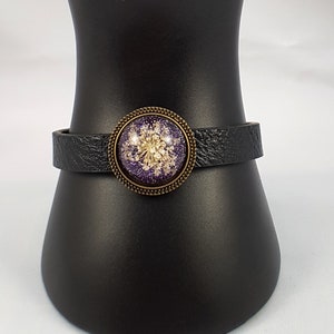 Dried real flower glitter bracelet / flower girl bracelet / real flower jewelry / gift for her / nature bracelet / floral jewelry