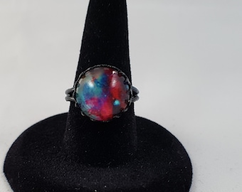 Space black adjustable ring / space jewelry /  / universe ring / nebula ring / cosmos ring / astronomy ring / scifi geek nerd gift