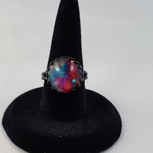 Space black adjustable ring / space jewelry /  / universe ring / nebula ring / cosmos ring / astronomy ring / scifi geek nerd gift