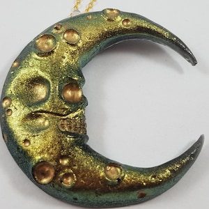 Collana con teschio lunare/gioielli lunari/collana con teschio/collana luna crescente/collana spettrale/collana luna malvagia/gioielli inquietanti