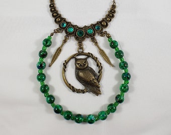 Owl necklace / owl jewelry / owl lover gift / nature animal jewelry / dark academia gift /fairycore gift / forest jewelry / gift for woman