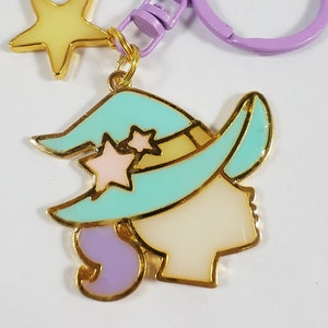 Pastel witch keychain / witch jewelry / pastel jewelry / cute kawaii keychain / magical keychain / halloween keychain / gift for her