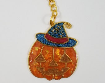 Pumpkin keychain / pumpkin jewelry / halloween keychain / halloween jewelry / autumn keychain