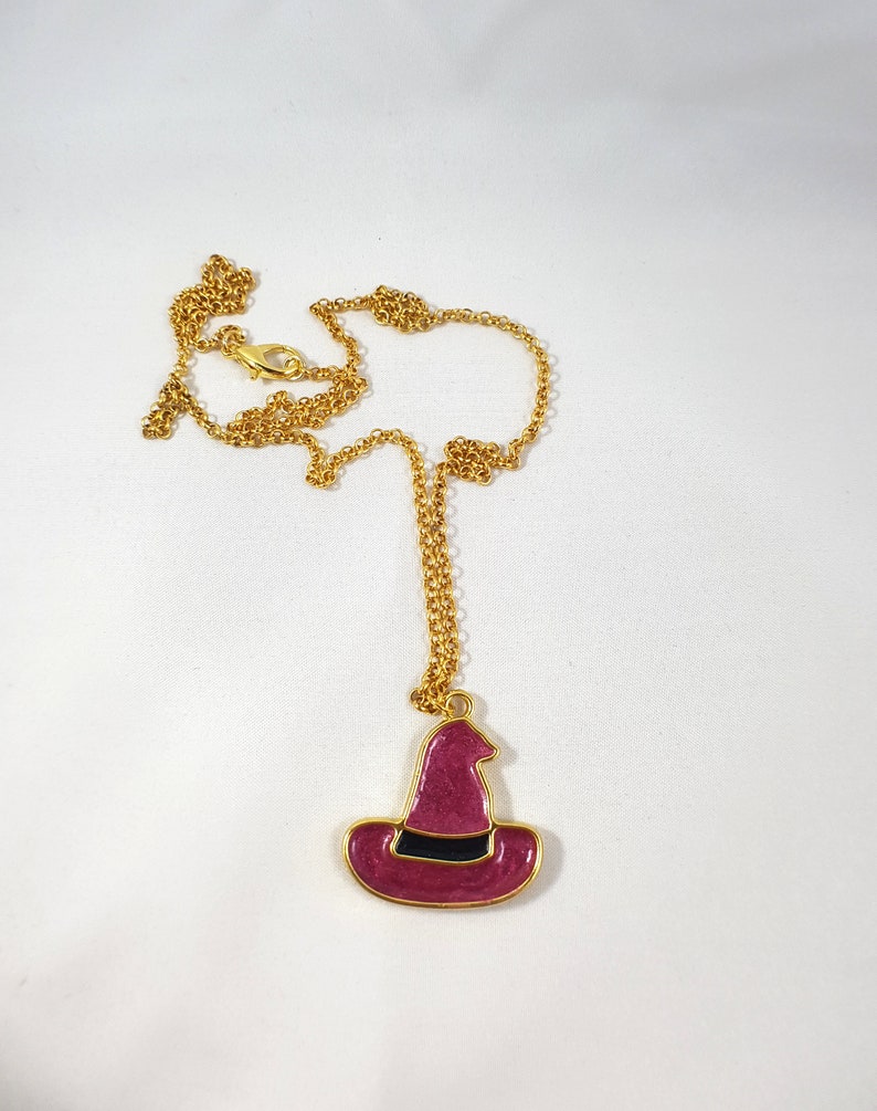 Witch Hat Necklace / Halloween Necklace / Halloween Jewelry / - Etsy
