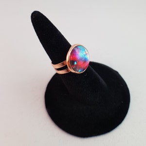 Space rose gold adjustable ring / space jewelry /  / universe ring / nebula ring / cosmos ring / astronomy ring / scifi geek nerd gift