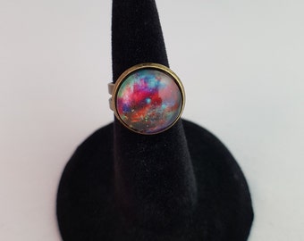 Weltraum Ring aus Bronze regulierbar / Raum Schmuck / Universum Ring / Space Age Ring / Astronomie Ring / Nerd Geschenk