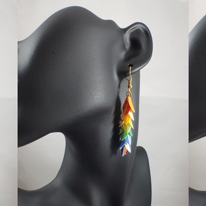 Holographic rainbow dangle earrings / rainbow jewelry / colorful earrings / fun earrings / funky earrings / pride earrings image 5