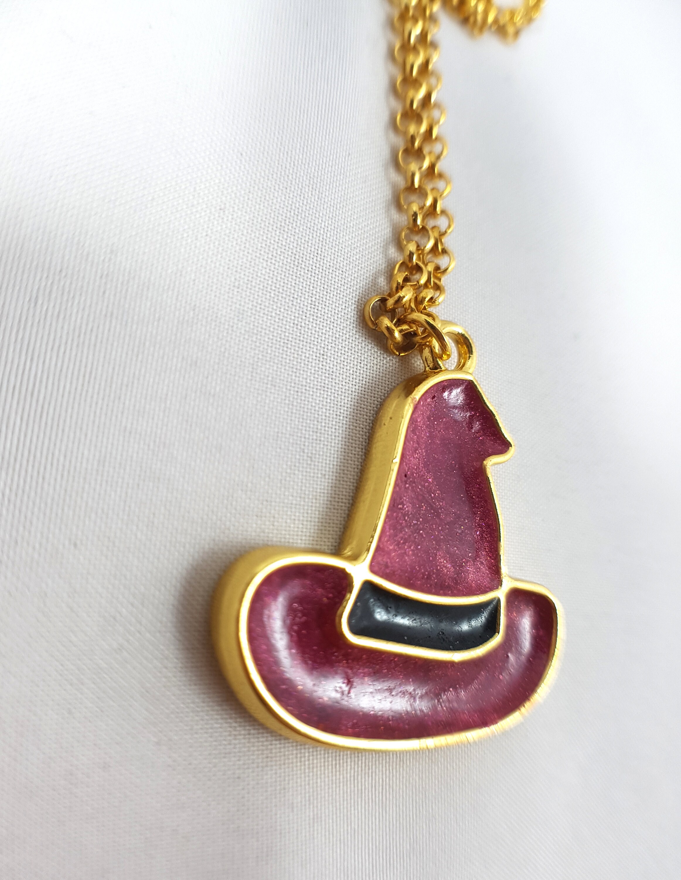 Witch Hat Necklace / Halloween Necklace / Halloween Jewelry / Witch ...