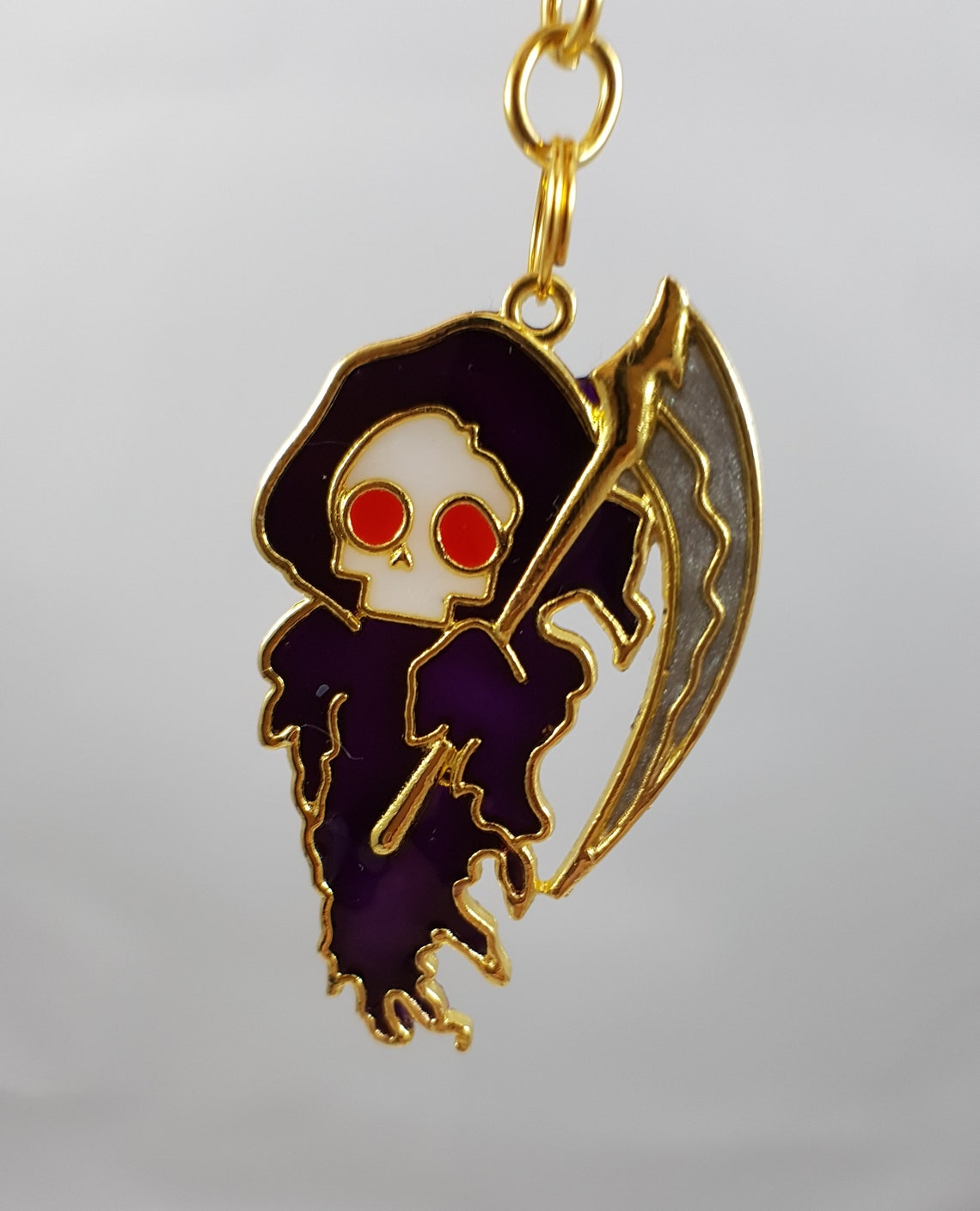 Grim Reaper Keychain / Death Keychain / Halloween Keychain / | Etsy